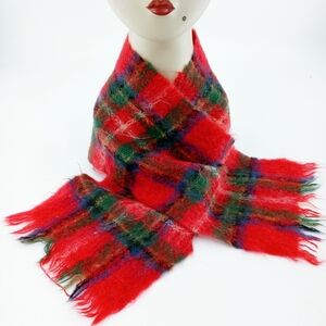 Glen Tarff Mohair Vintage Red Tartan Scarf